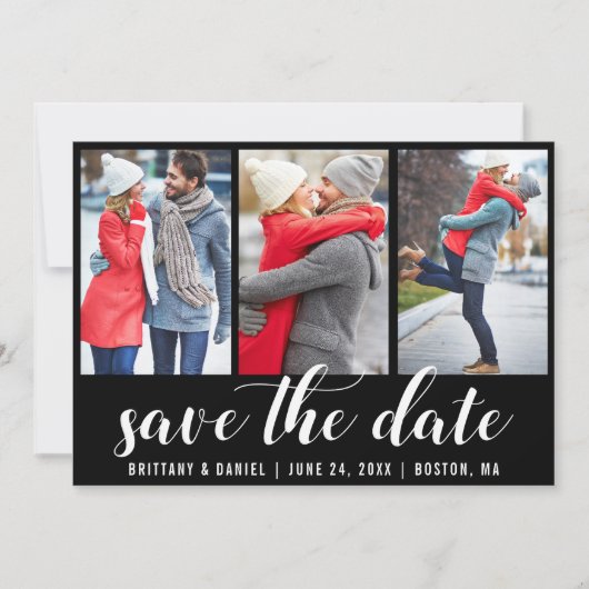 3 FOTO SAVE THE DATE VERLOBUNG EINLADUNG (Vorderseite)