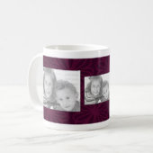 3 Foto-Schablonen-Tasse - Burgunder-Blumen Kaffeetasse (Vorderseite Links)