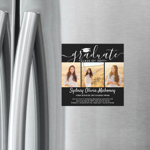 3 Foto schwarze magnetische Abschlussanzeige Magneteinladung