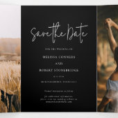 3 Foto Script Hochzeit speichern Dreifach Gefaltete Ankündigung (Innenseite Mitte)