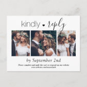3 Foto Simple Script Elegant Wedding Kindly UAWG Einladungspostkarte (Vorderseite)