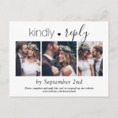 3 Foto Simple Script Elegant Wedding Kindly UAWG Einladungspostkarte (Vorderseite)