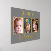 3 Foto so schmeichelhaft Name Graugold hinzufügen Foliendrucke (Ablage )