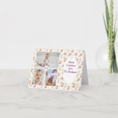 3 Foto Soft Neutral Weihnachtskarte Dankeskarte (Vorderseite)