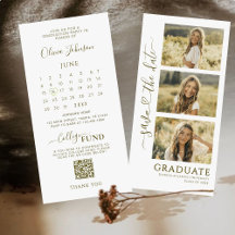 3 Foto Strip Abschluss Save the Date | QR-Code