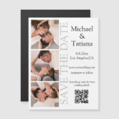 3 Foto Strip qr-Code Save the Date Magneteinladung (Vorne/Hinten)