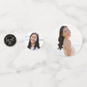 3 Foto Sweet 16 Birthday Black Gold Glitzer Girly Konfetti (Rückseiten)