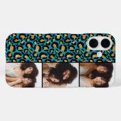 3 Foto Teal und Gold Leopardendruck Case-Mate iPhone Hülle (Rückseite (Horizontal))