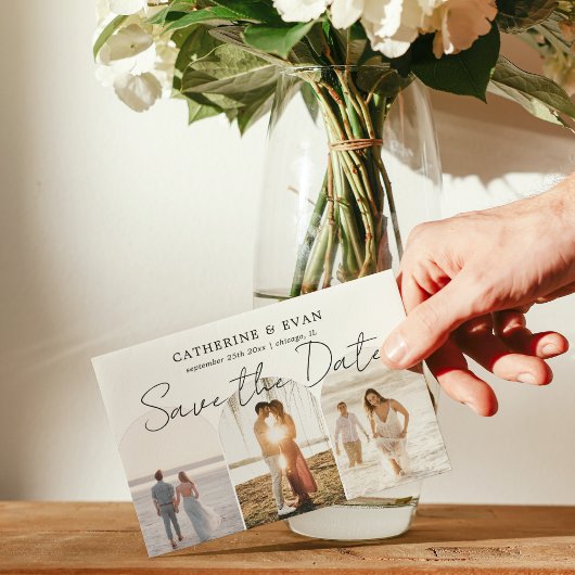 3 Foto-Torbogen Save-the-Date-Skript Moderne Hochz Save The Date