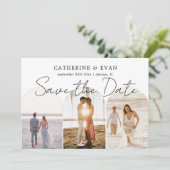 3 Foto-Torbogen Save-the-Date-Skript Moderne Hochz Save The Date (Stehend Vorderseite)