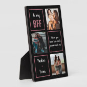 3 Foto Tusty Pink BESTE FREUNDIN Tabletop Plaque m Fotoplatte (Seite)