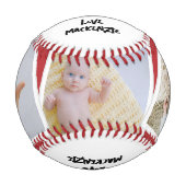 3 Foto und Personalisierter Text Baseball (Vorderseite)