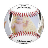 3 Foto und Personalisierter Text Baseball (Vorderseite)