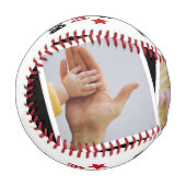 3 Foto und Personalisierter Text Baseball (Vorderseite Links)
