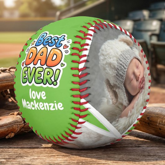 3 Foto und Text Personalisierter Bester Vater Alle Baseball