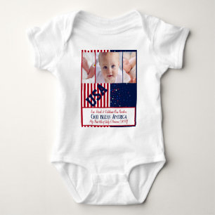 3 Foto USA Unabhängigkeitstag Erster 4. Juli Baby Strampler