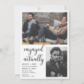 3 Foto Verlobte tatsächliche Engagement Partei ein Einladung (Vorderseite)