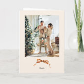 3 Foto Weihnachten Boho Beige Bow Ribbon (Rückseite)