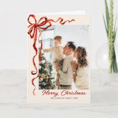 3 Foto Weihnachten Boho Red Bow Ribbon (Vorderseite)