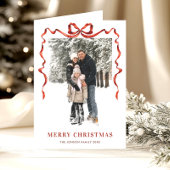 3 Foto Weihnachten Boho Red Bow Ribbon