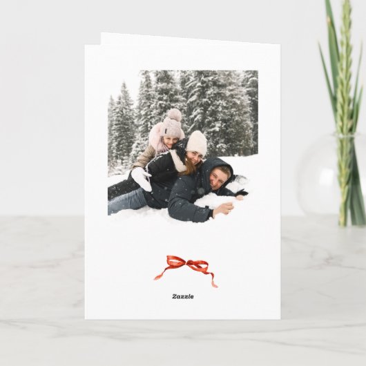 3 Foto Weihnachten Boho Red Bow Ribbon (Rückseite)