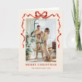 3 Foto Weihnachten Boho Red Bow Ribbon (Vorderseite)