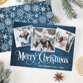 3 FOTO Weihnachten Rustikal Blauer Wald Gruß