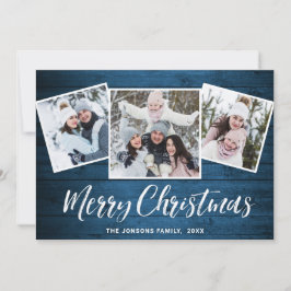 3 FOTO Weihnachten Rustikal Blauer Wald Gruß