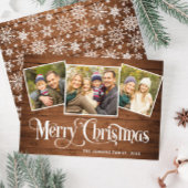 3 FOTO Weihnachten Rustikal Braun Gruß