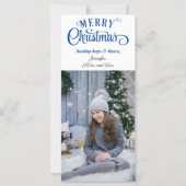 3 Foto Weihnachtskarte Blau & Weiß Thema (Rückseite)