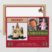3 Foto Weihnachtskarte Feiertagskarte (Vorne/Hinten)