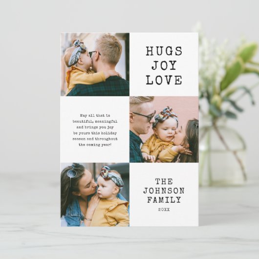 3 Foto Weihnachtskarte Feiertagskarte (Stehend Vorderseite)