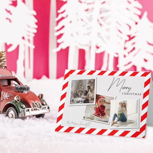 3 Foto-Weihnachtskarte im Luftpost-Stil Dankeskarte