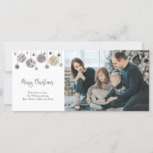 3 Foto Weihnachtskarte mit Ornamenten