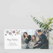 3 Foto Weihnachtskarte mit Ornamenten (Stehend Vorderseite)