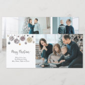 3 Foto Weihnachtskarte mit Ornamenten (Vorne/Hinten)