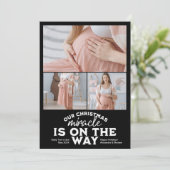 3 Foto Weihnachtsschwangerschaft Ankündigung (Stehend Vorderseite)