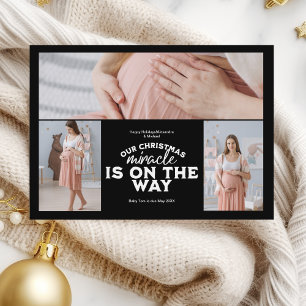 3 Foto Weihnachtsschwangerschaft Ankündigung