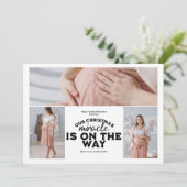 3 Foto Weihnachtsschwangerschaft Ankündigung (Stehend Vorderseite)