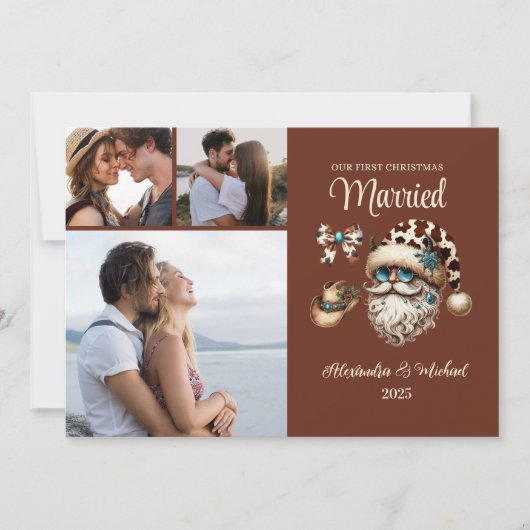 3 Foto Western Erster Weihnachten Verheiratet (Vorderseite)