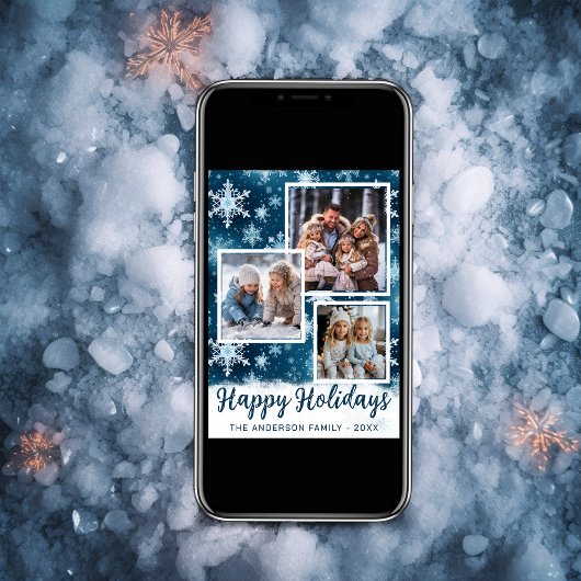 3 Foto Winterwonderland Schneeflocken Weihnachten