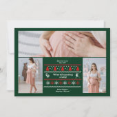 3 Foto Wir erwarten Schwangerschaftsankündigung Feiertagskarte (Vorderseite)