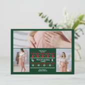 3 Foto Wir erwarten Schwangerschaftsankündigung Feiertagskarte (Stehend Vorderseite)