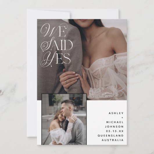 3 Foto Wir haben ja nur White Overlay Empfang gesa Einladung (Vorderseite)