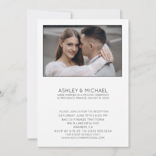 3 Foto Wir haben ja nur White Overlay Empfang gesa Einladung (Rückseite)