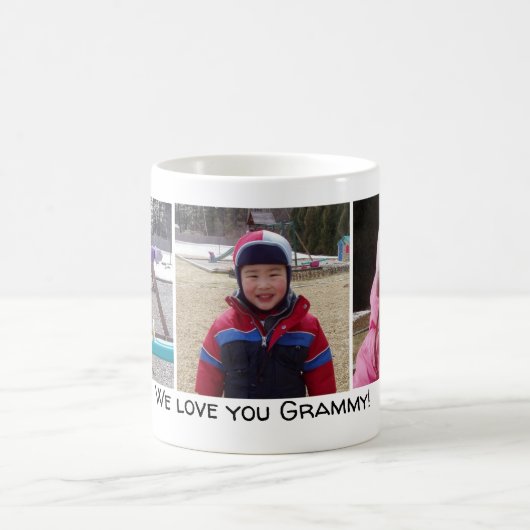 3 Foto Wir Liebe Sie Grammy Kaffeetasse (Mittel)