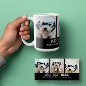 3 FotoCollage 2 Zeilen Text — CAN Schwarz bearbeit Kaffeetasse