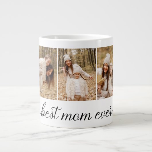 3 FotoCollage Beste Mama je Jumbo-Tasse (Vorderseite)