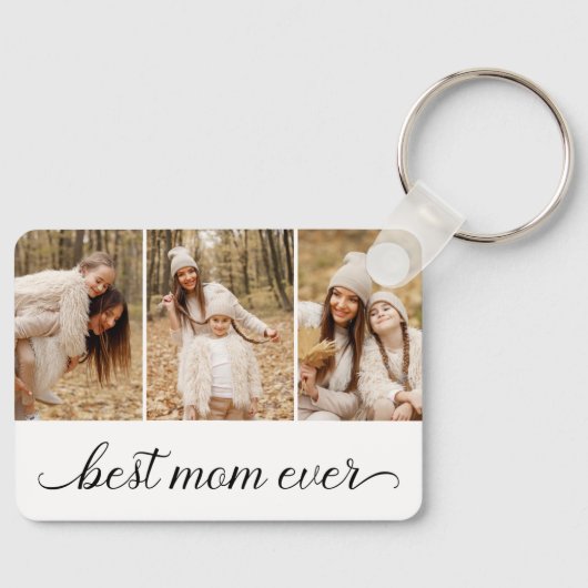 3 FotoCollage Beste Mama je Schlüsselanhänger (Vorderseite)