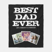 3 FotoCollage Bester Vater je Personalisiert Fleecedecke (Vorderseite)